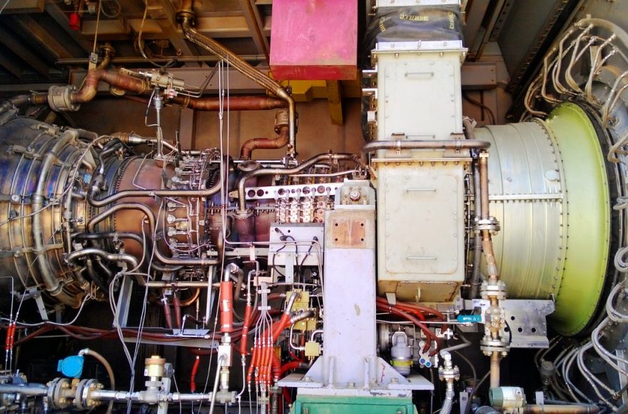 Gas turbine generator at an Iraqi power station, representative image