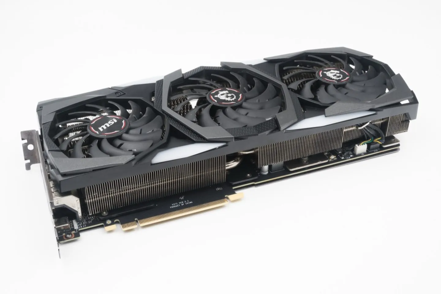 A desktop graphics card with cooling fans, illustrating the budget 1080p GPU comparison