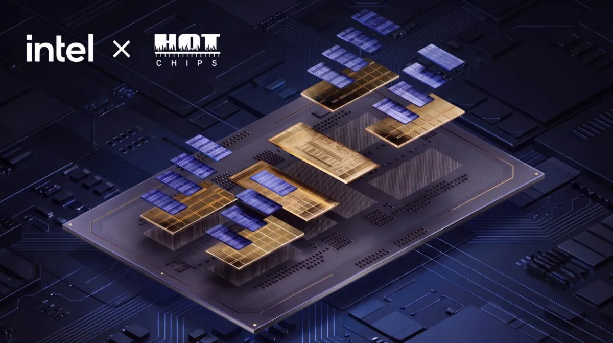 Intel Hot Chips 2026 presentation graphic showing the Diamond Rapids, Crescent Island, and Wildcat Lake architecture lineup
