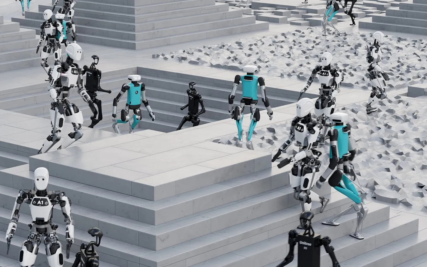 NVIDIA Isaac Lab simulation scene showing a robotic arm working at a table