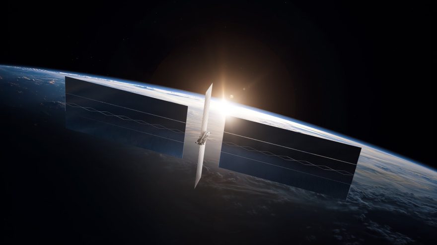 SpaceX render of the Starmind AI1 satellite compute payload