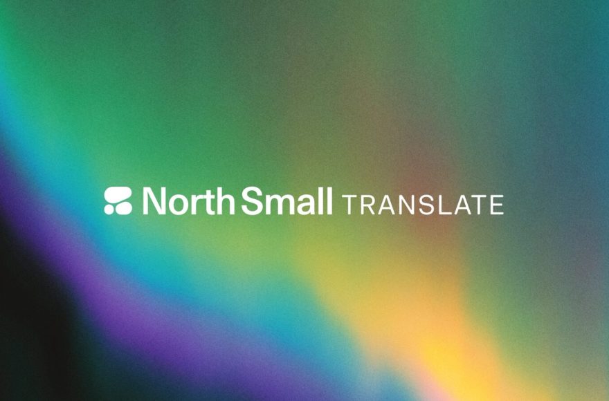 Cohere North Small Translate model graphic with northern lights