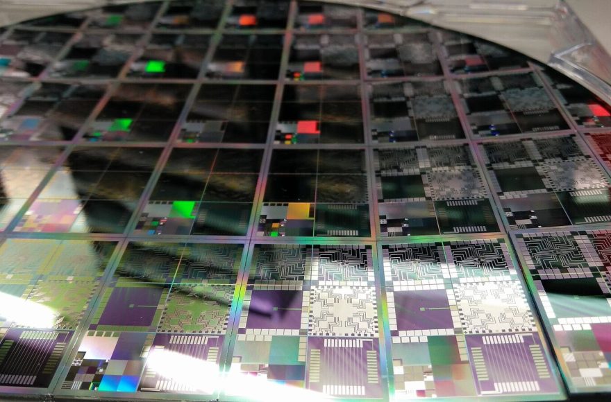 Representative semiconductor wafer for GlobalFoundries and RAAAM on-chip memory research
