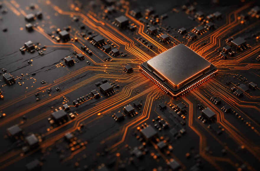 Illustrative generic microprocessor on a circuit board, not an FDX Fusion product.