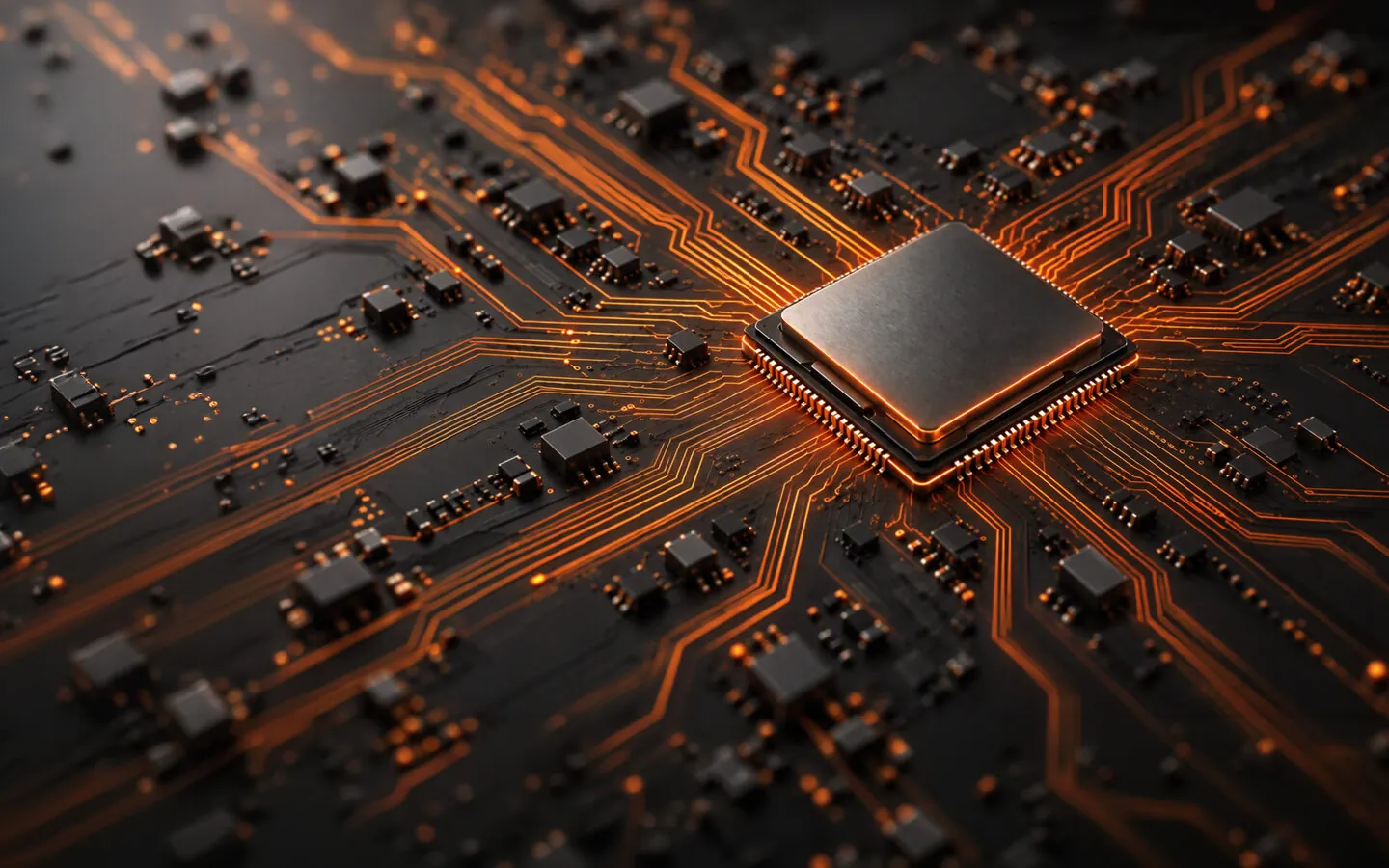 Illustrative generic microprocessor on a circuit board, not an FDX Fusion product.